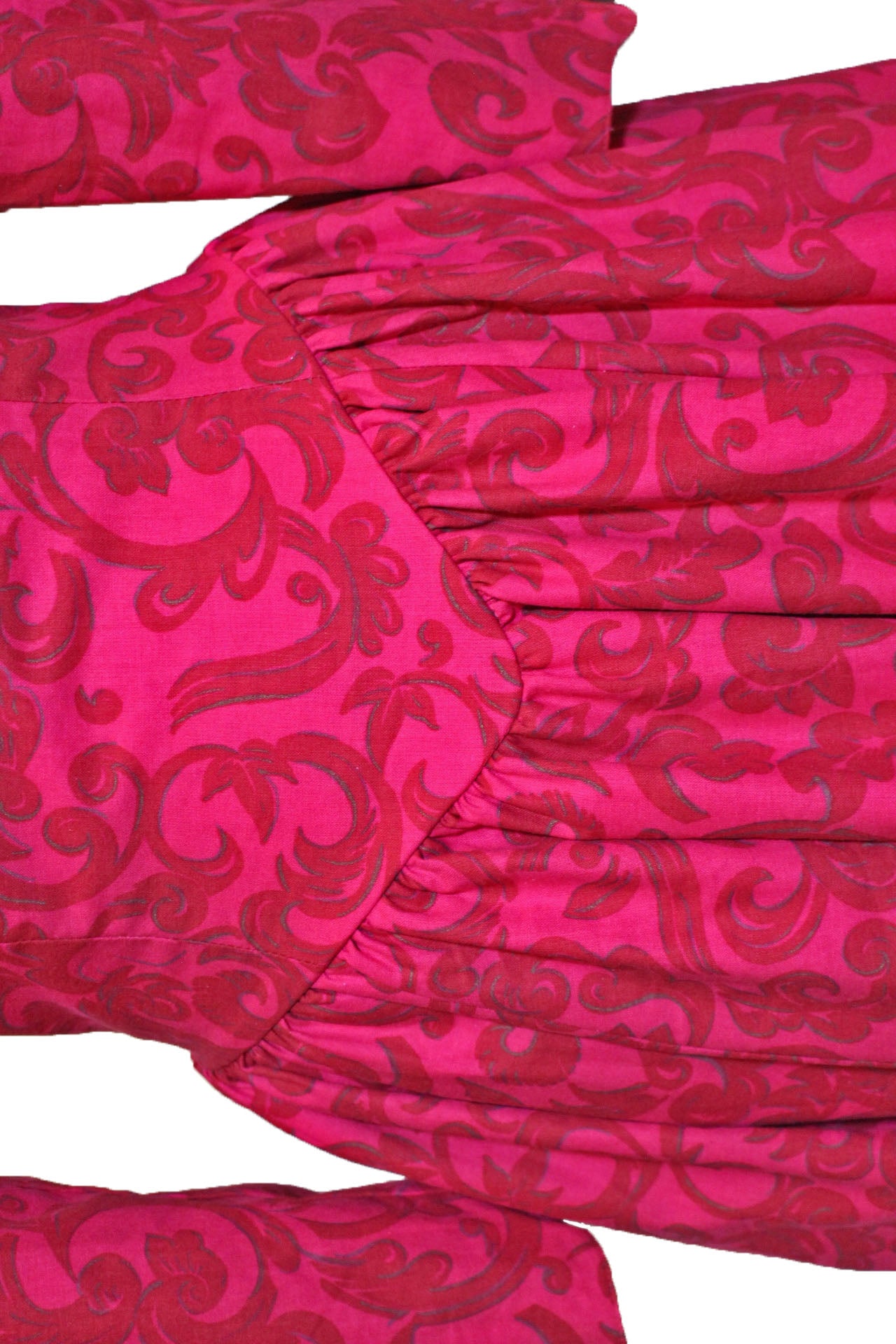 Fuchsia Baroque Print Gown