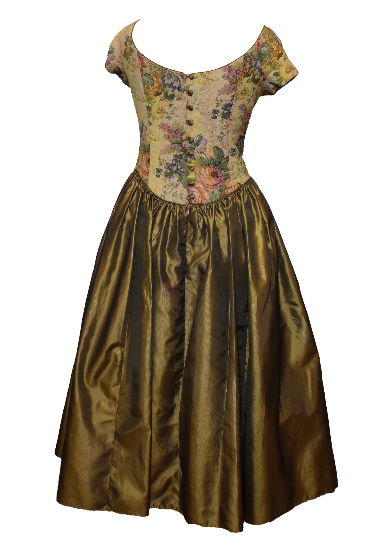 Gold Tapestry and Taffeta Gown