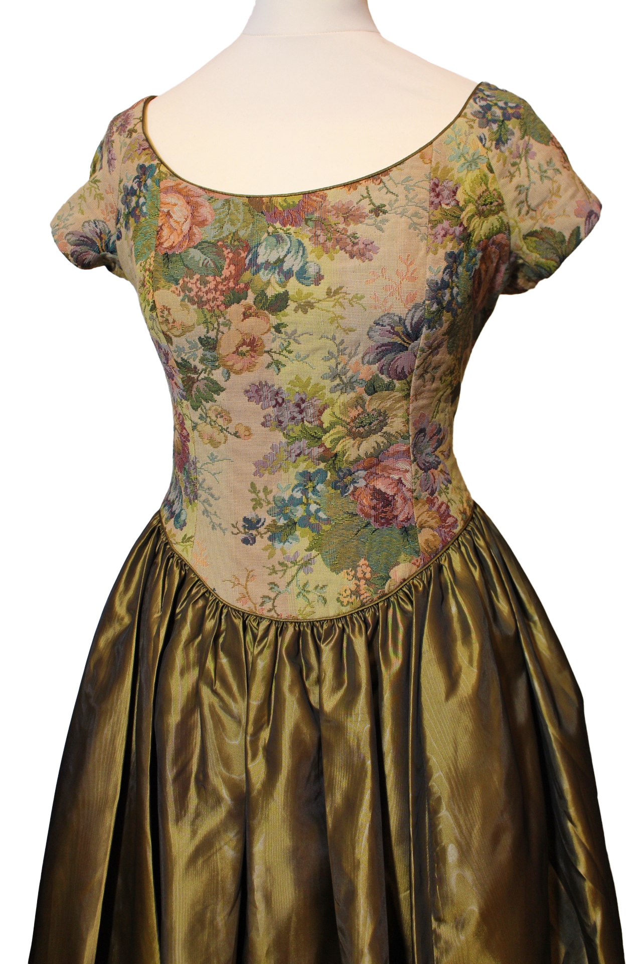 Gold Tapestry and Taffeta Gown
