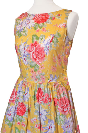 Button Side Floral Frock