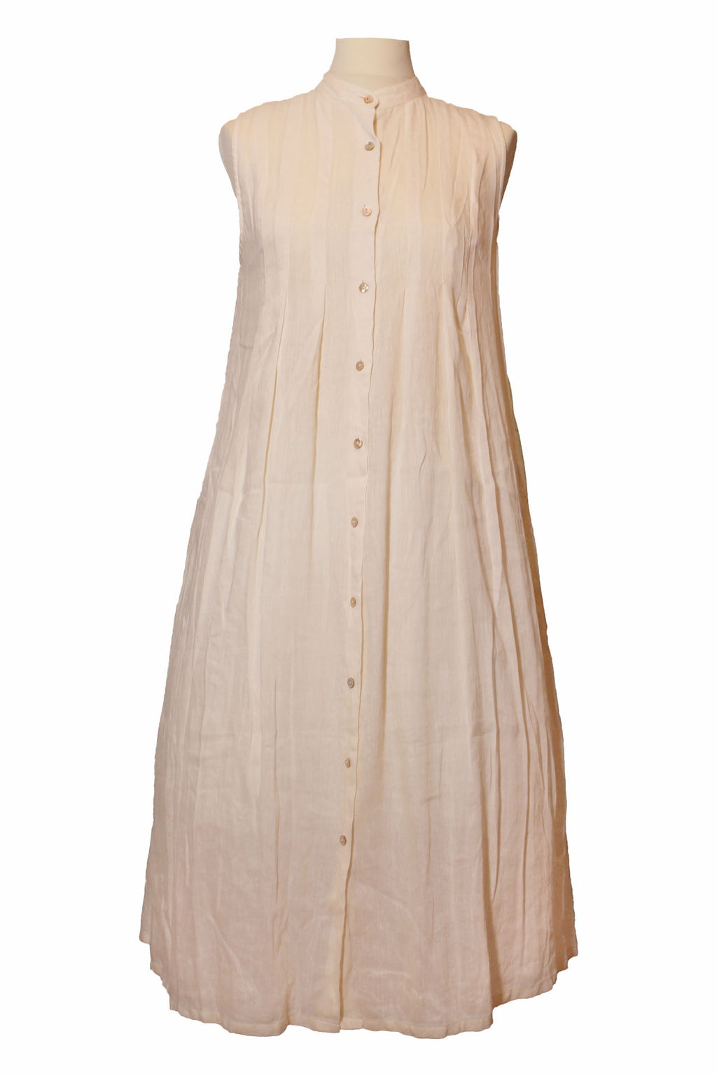 Cream cotton & linen coat dress