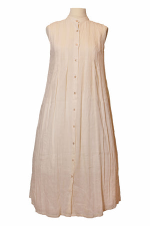 Cream cotton & linen coat dress